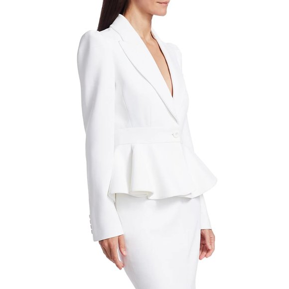 MICHAEL KORS 2-piece Puff Shoulder Ruffled Peplum Blazer & Pencil Skirt Set - Picture 8 of 14